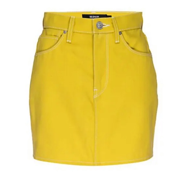 HUDSON Jeans The Viper Mini Yellow Skirt - Picture 4 of 8